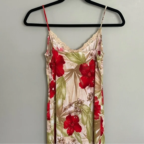 Vintage Sirens Floral Slip Dress with Pink and Green Accents - Picture 6 of 10